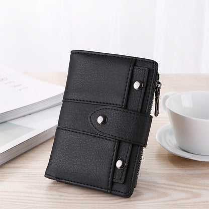 The New Trendy Foldable Small Wallet Women Leather Card Holder Wallet Pink V1237-ZY-203-2652
