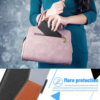 Case for Samsung Galaxy A22 4g Protection Three-color Stitching Coque Magnetic Mobile Phone Case Etui - Black V1237-ZY-203-2653