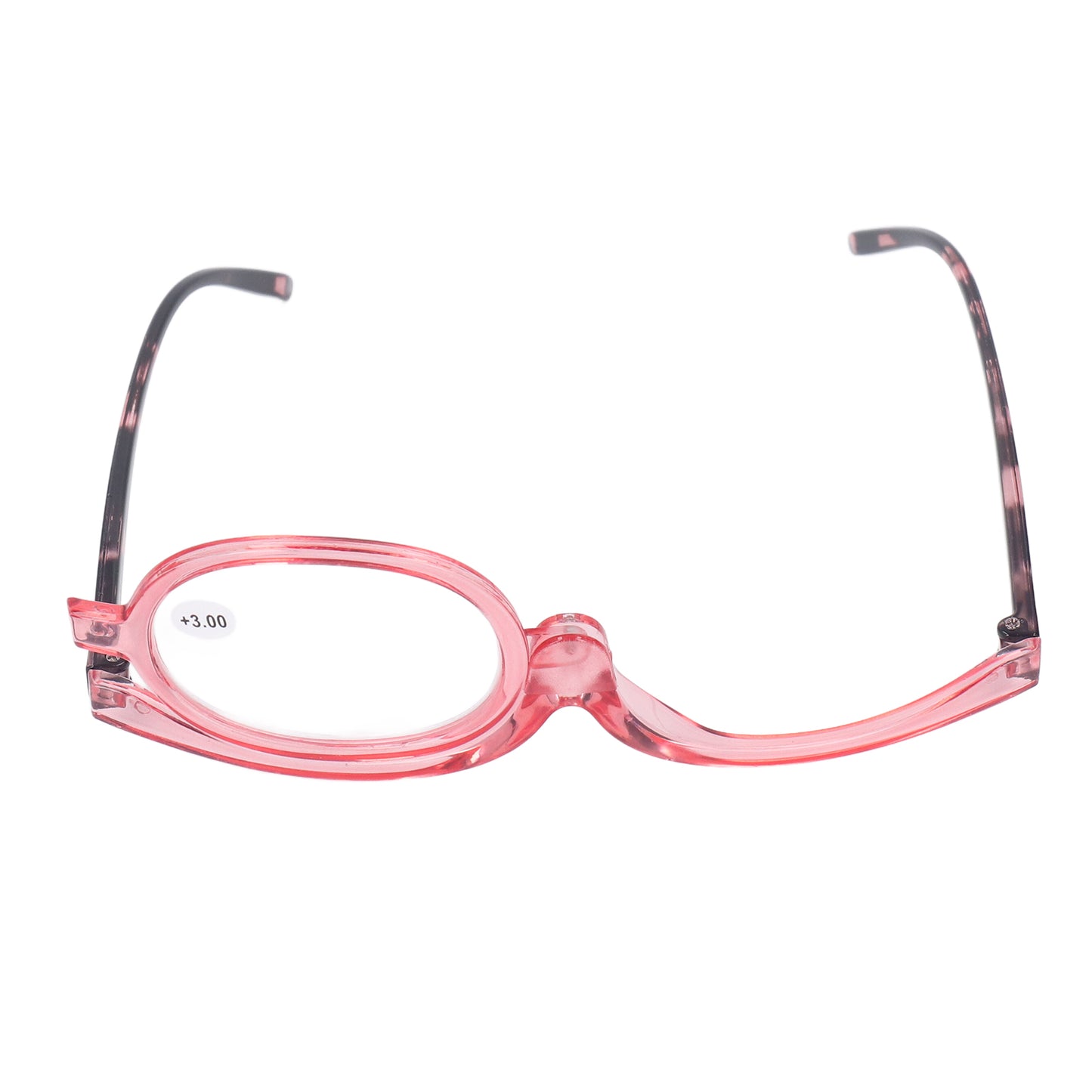 Makeup Glasses Lightweight Foldable Rotating Single Lens Women Magnifying Cosmetic Glasses, Pink, +3.00 V1237-ZY-203-2667