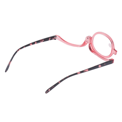 Makeup Glasses Lightweight Foldable Rotating Single Lens Women Magnifying Cosmetic Glasses, Pink, +3.00 V1237-ZY-203-2667