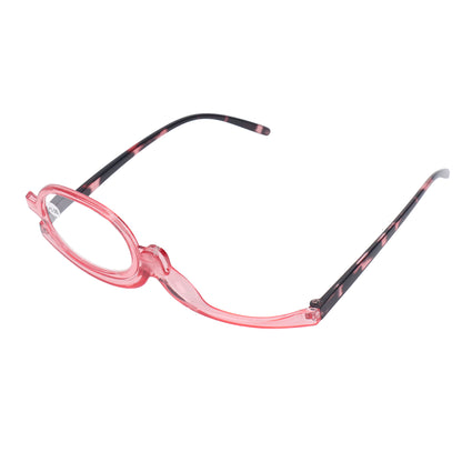 Makeup Glasses Lightweight Foldable Rotating Single Lens Women Magnifying Cosmetic Glasses, Pink, +3.00 V1237-ZY-203-2667