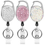 Keychain Retractable 3 ID Cards Yo-Yo, Retractable ID Card Holder Keychain Key Ring Key Tag Retractable for V1237-ZY-203-2668