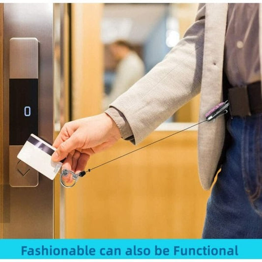 Keychain Retractable 3 ID Cards Yo-Yo, Retractable ID Card Holder Keychain Key Ring Key Tag Retractable for V1237-ZY-203-2668