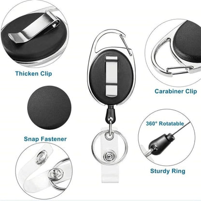 Keychain Retractable 3 ID Cards Yo-Yo, Retractable ID Card Holder Keychain Key Ring Key Tag Retractable for V1237-ZY-203-2668