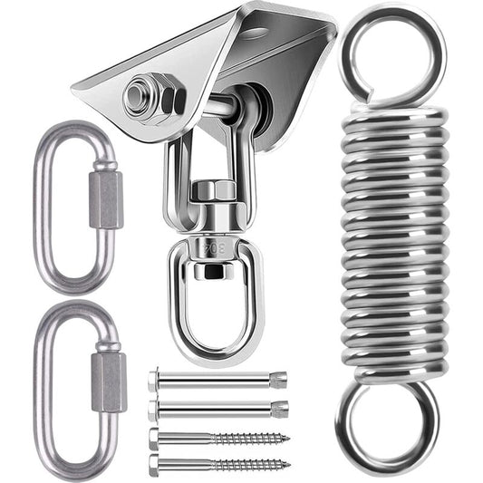 Ceiling Mount Hanging Chair Spring, Hammock Hanging Hooks Kit Stainless Steel 360 degrees Rotation Ceiling V1237-ZY-203-2674
