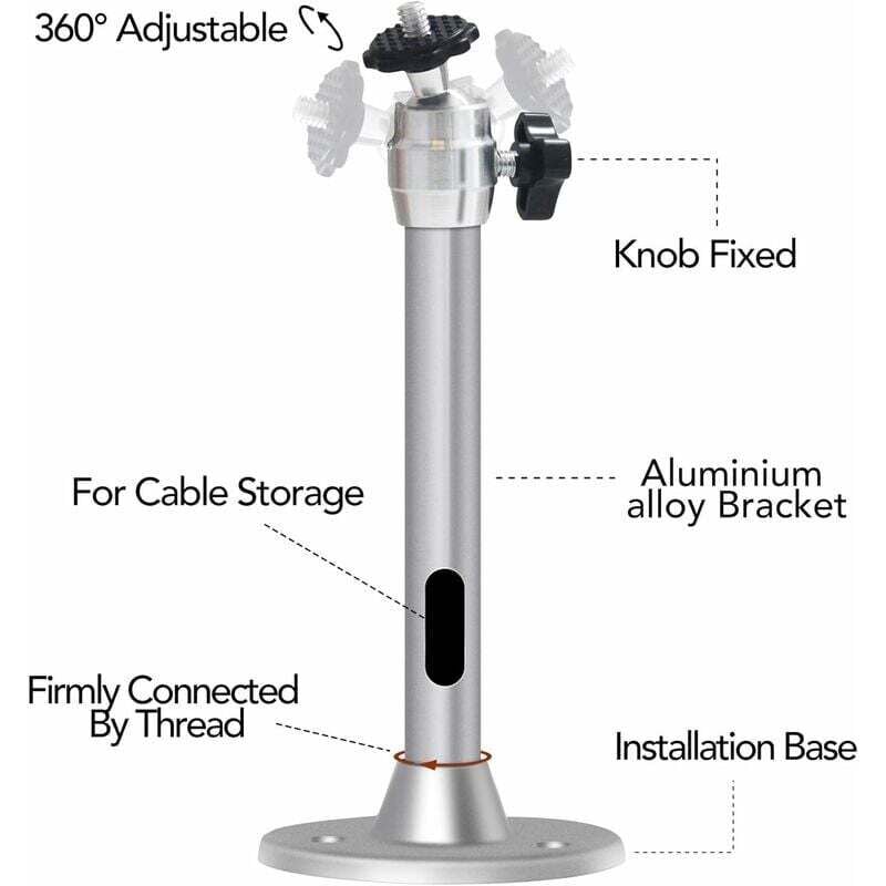 Projector Ceiling Mount, 3kg Load Capacity, 360 degrees Rotation, 90 degrees Tilt Angle, Ceiling and Wall V1237-ZY-203-2679