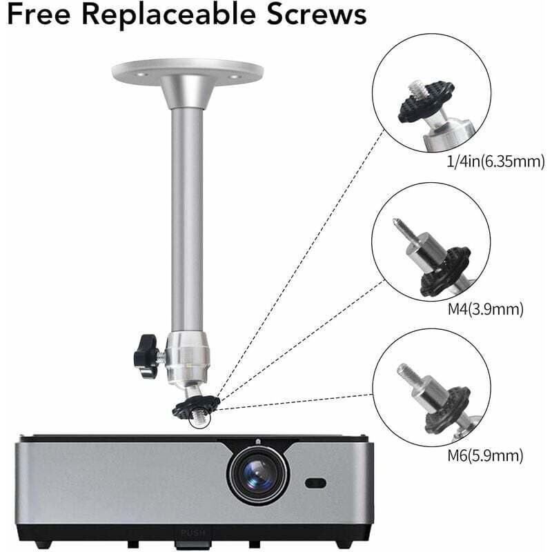 Projector Ceiling Mount, 3kg Load Capacity, 360 degrees Rotation, 90 degrees Tilt Angle, Ceiling and Wall V1237-ZY-203-2679