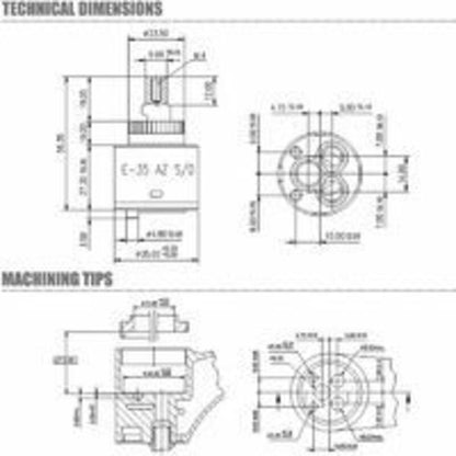 Ceramic Faucet Insert for Mixer Valve Replacement 35MM, DEBUNS V1237-ZY-203-2681