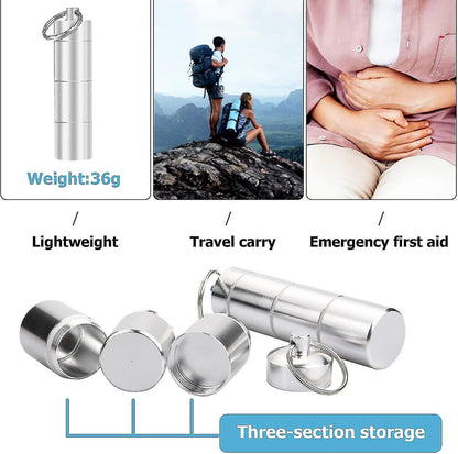 Pieces Aluminum Pill Box Portable Pill Organizer 3 Compartments Metal Pill Case Pocket Gift V1237-ZY-203-2689