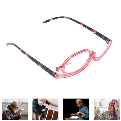Makeup Glasses Lightweight Foldable Rotating Single Lens Women Magnifying Cosmetic Glasses, Pink, +3.00 V1237-ZY-203-2697