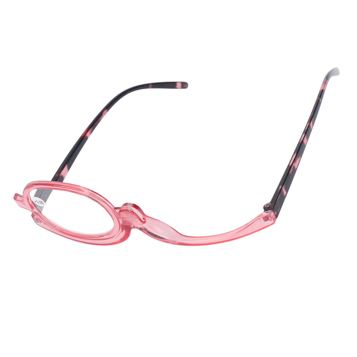 Makeup Glasses Lightweight Foldable Rotating Single Lens Women Magnifying Cosmetic Glasses, Pink, +3.00 V1237-ZY-203-2697