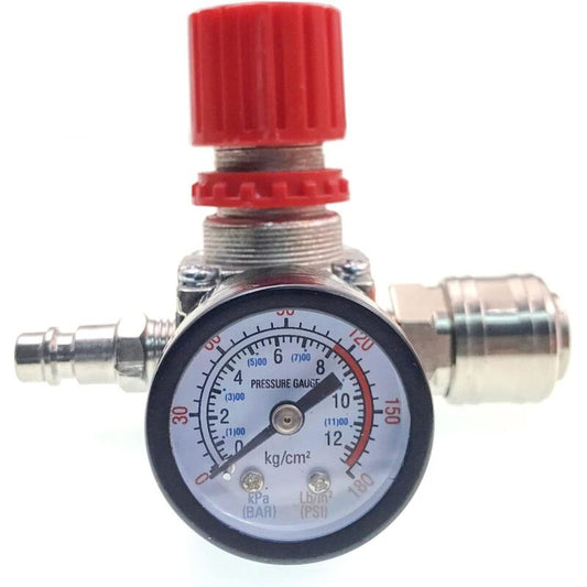 Air Compressor Pressure Regulator, 1/4"" Pneumatic Pressure Regulator, Pressure Control Valve with Connection V1237-ZY-203-2707