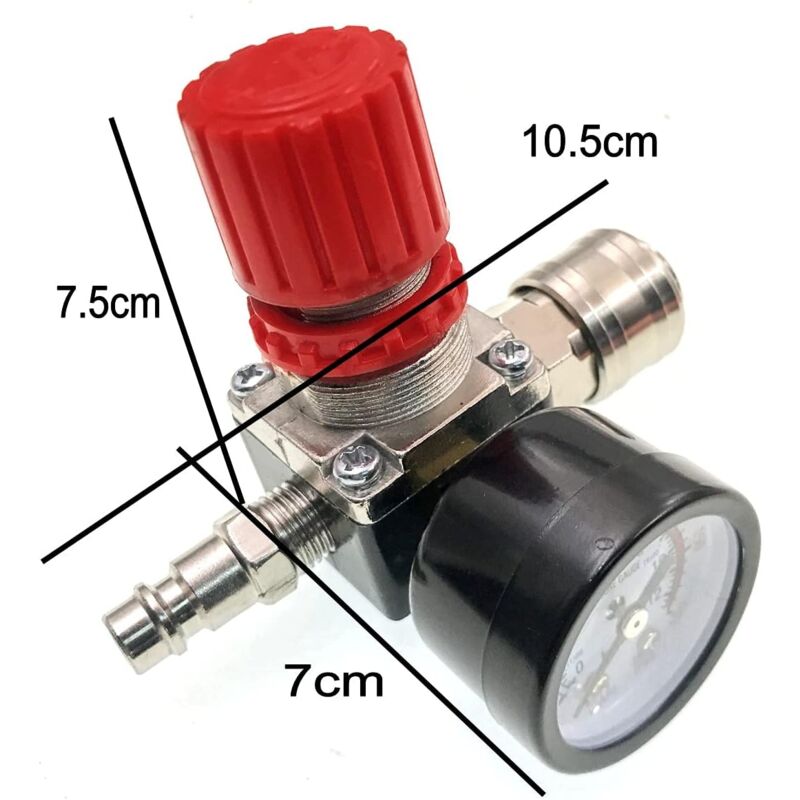 Air Compressor Pressure Regulator, 1/4"" Pneumatic Pressure Regulator, Pressure Control Valve with Connection V1237-ZY-203-2707