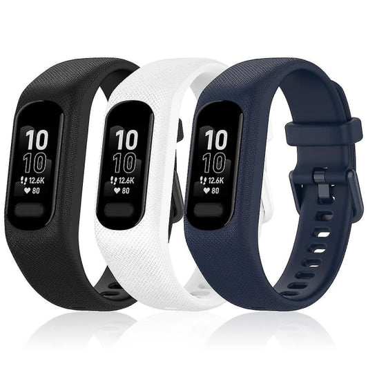 3pcs Soft Silicone Wristbands for Garmin Vivosmart 5 Wristband, Replacement Sports Wristbands in Different V1237-ZY-203-2713