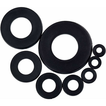 500pcs Black Plastic Washers Lock Washers Fasteners, Self-Locking Washer Assortment Mechanical Washer M2.5 M3 V1237-ZY-203-2718