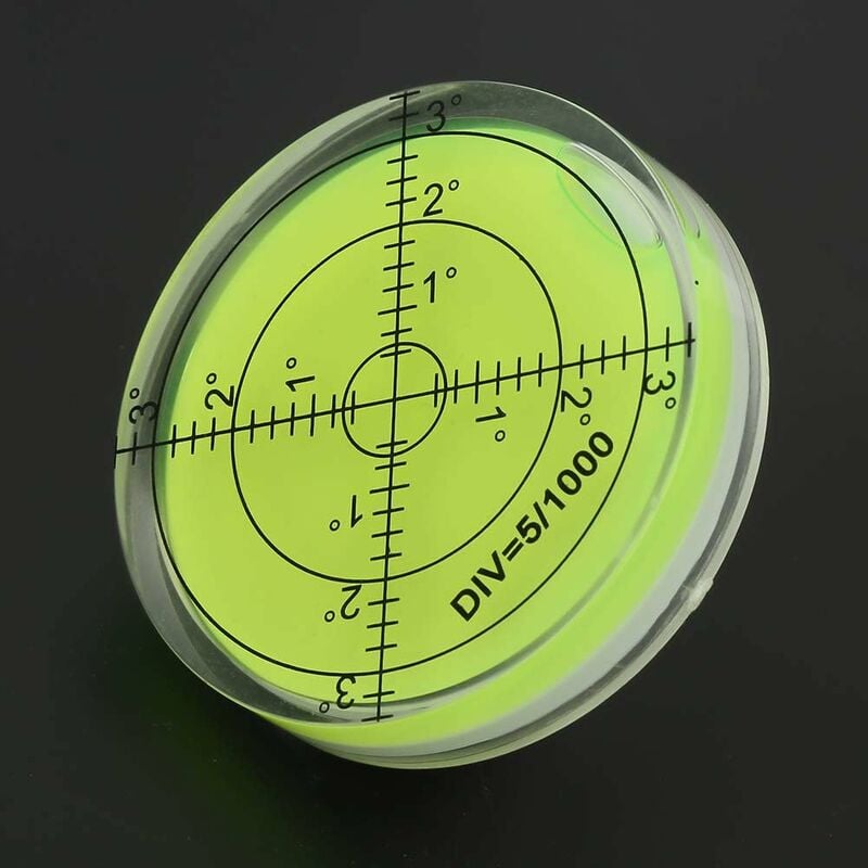 Round spirit level, 60mm diameter measuring tool, round vial with scale for balancing camera equipment V1237-ZY-203-2739