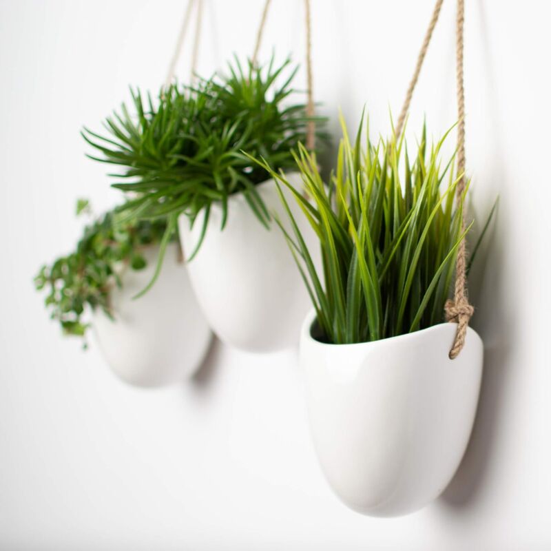 Set of 3 white ceramic wall pots - Fei Yu V1237-ZY-203-2760