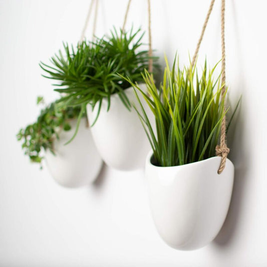 Set of 3 white ceramic wall pots - Fei Yu V1237-ZY-203-2760