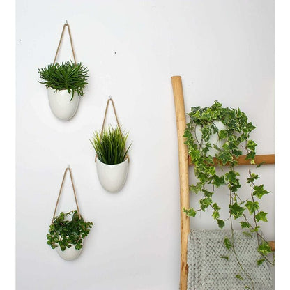 Set of 3 white ceramic wall pots - Fei Yu V1237-ZY-203-2760
