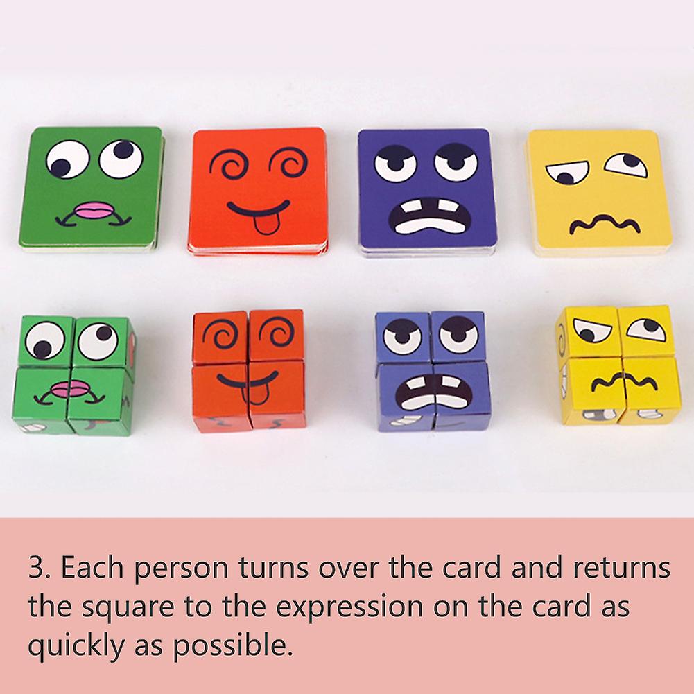Expression Puzzle Building Blocks Face Changing Building Blocks Matching Game Logical Thinking Training Toy V1237-ZY-203-2765