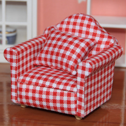Country style armchair mini sofa dollhouse miniature sofa and set wooden simulation furniture girls' favorite V1237-ZY-203-2774