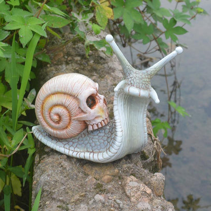 1-Pack Skeleton Snail Skull Sculpture Gothic Garden Home Decor, ZQKLA V1237-ZY-203-2789