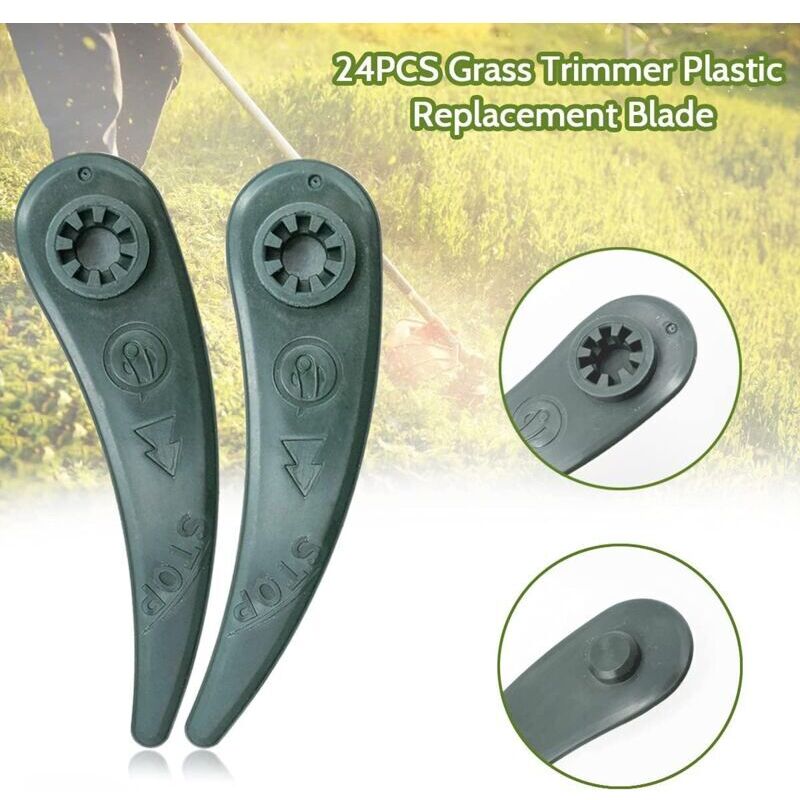 24-pack Bosch Grass Trimmer Blades for Bosch Durablade Art 23-18 LI Art 26-18 LI Grass Trimmers, Replacement V1237-ZY-203-2814