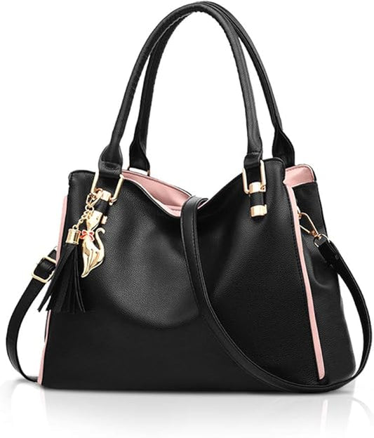 Hobo and Shoulder Bags for Women Fashion Handbags Large Tote Bag Ladies Shoulder Bag_MGF Black V1237-ZY-203-2817