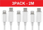 3-pack 2m Lightning cable charging and data transfer 2pcs USB-C White 3-PACK 2M charging cable V1237-ZY-203-2820