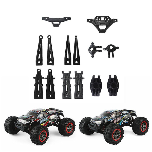 For XLH Hosim 9125 RC Car 14pcs Front Rear Upper Lower Control Arm Control Stub Axle Bumper Black V1237-ZY-203-2829