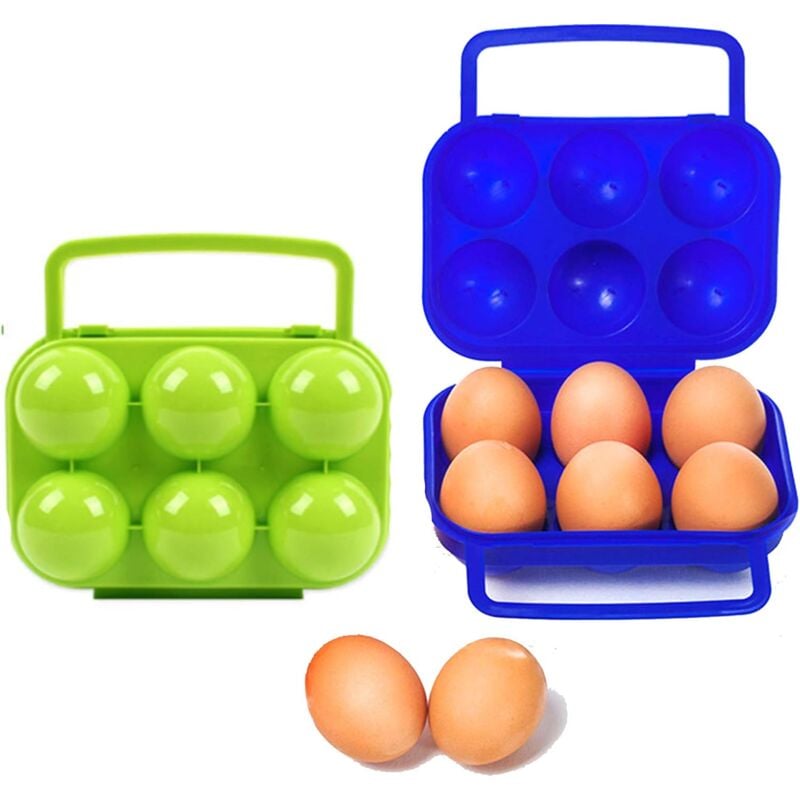 Portable Plastic Egg Carton 6 Compartments Foldable Egg Storage Box Large Capacity Egg Box Egg Holder V1237-ZY-203-2839