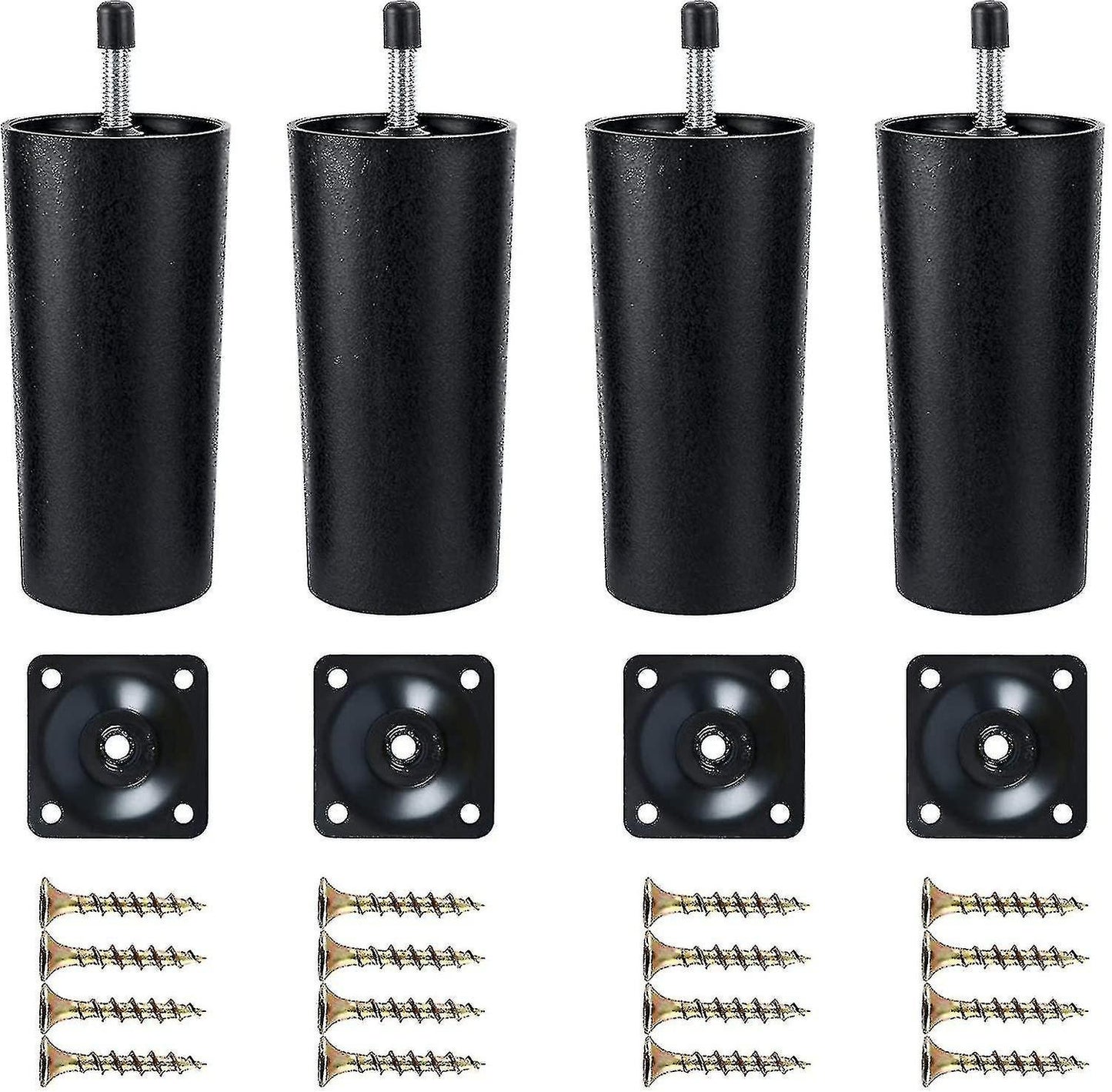 Plastic Sofa Legs, 4-Pack Replacement Sofa Legs Furniture Legs with Mounting Plates-yux V1237-ZY-203-2841