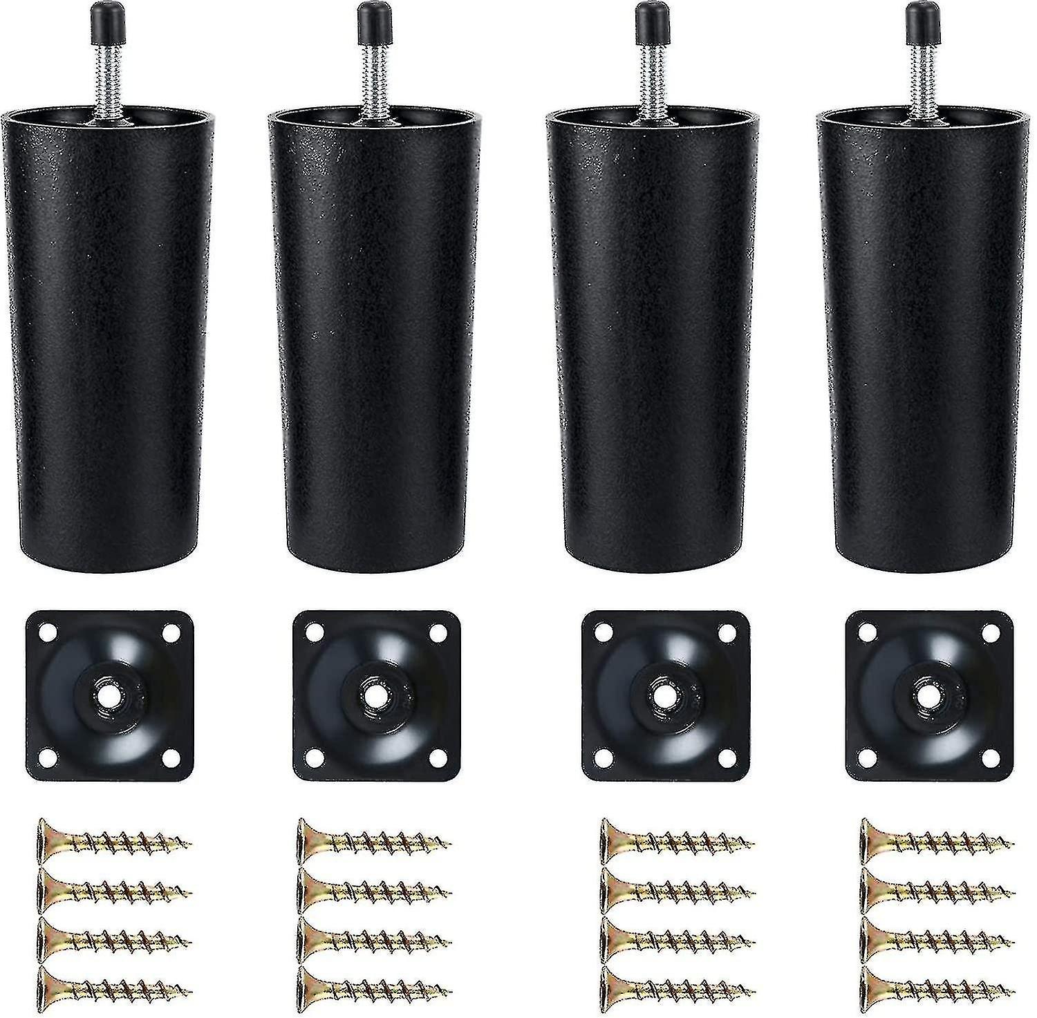 Plastic Sofa Legs, 4-Pack Replacement Sofa Legs Furniture Legs with Mounting Plates-yux V1237-ZY-203-2841