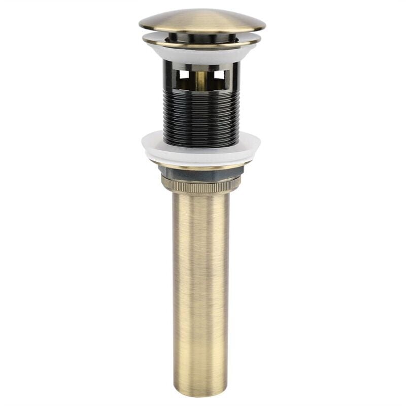 G1 1/4"" Pop-up Retro Sink Plug Waste Click-clack Drain with Overflow Bronzed Brass Universal Sink Drain V1237-ZY-203-2847
