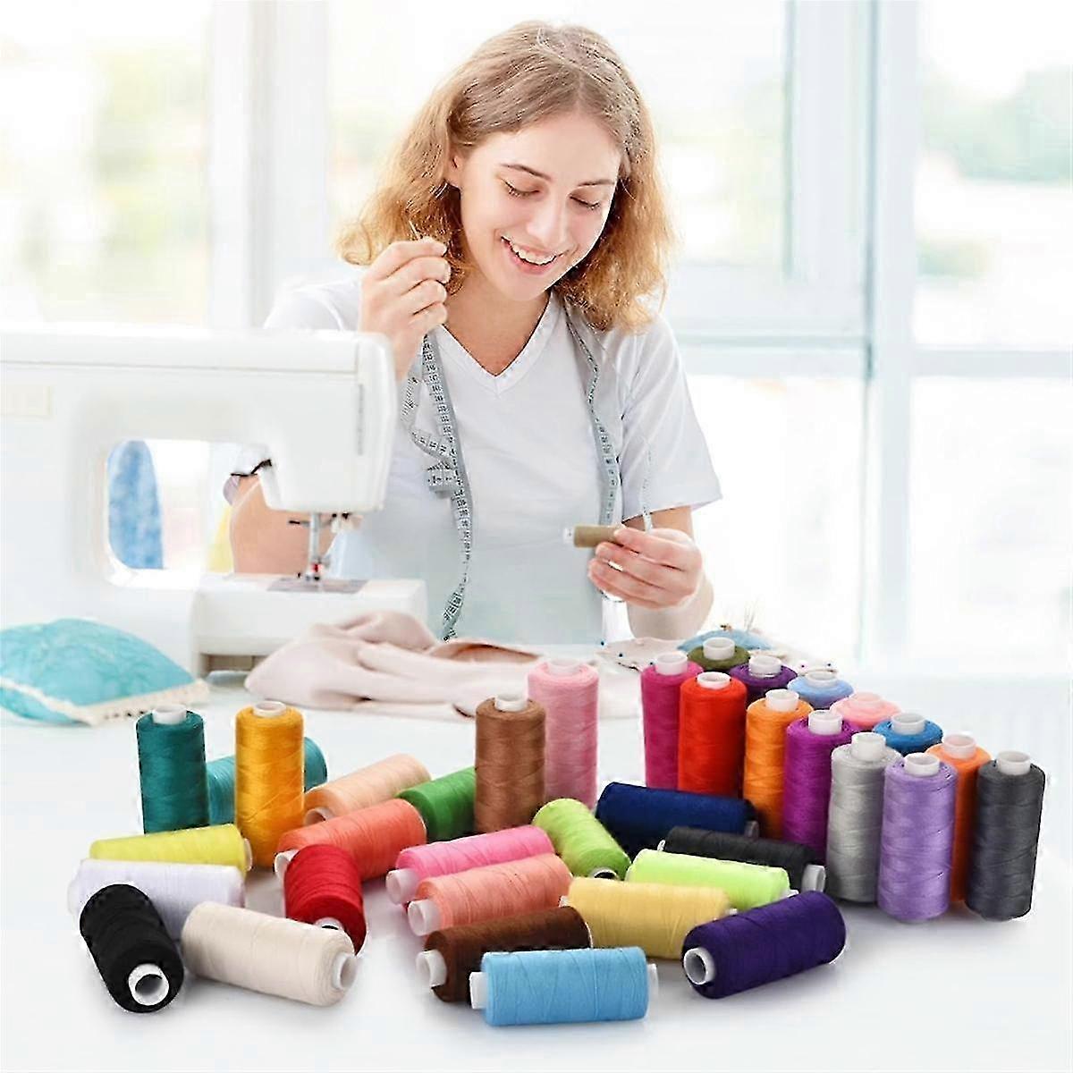 72 pcs Sewing Thread Set, 36 Colors Sewing Machine Threads, Pre-Wound Spools Sewing Thread Set, 365 Meters V1237-ZY-203-2855