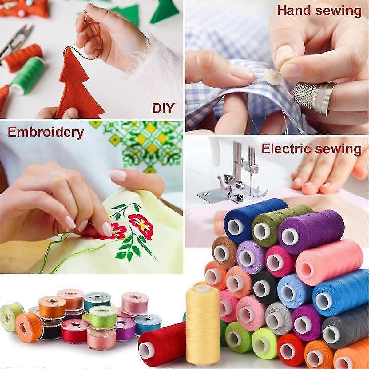 72 pcs Sewing Thread Set, 36 Colors Sewing Machine Threads, Pre-Wound Spools Sewing Thread Set, 365 Meters V1237-ZY-203-2855