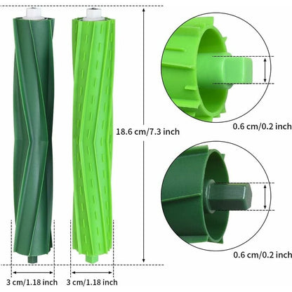 Package Multi-Surface Rubber Brushes Vacuum Cleaner Accessories for iRobot Roomba E5 E6 i7 i7 plus i8 i8+ i6 V1237-ZY-203-2864