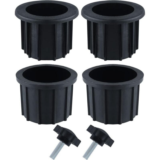 6-piece balcony parasol accessory set - 4 umbrella hole rings and 2 hand screws, black - Compatible with V1237-ZY-203-2881
