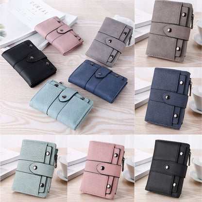 The New Trendy Foldable Small Wallet Women Leather Card Holder Wallet Light Green V1237-ZY-203-2882