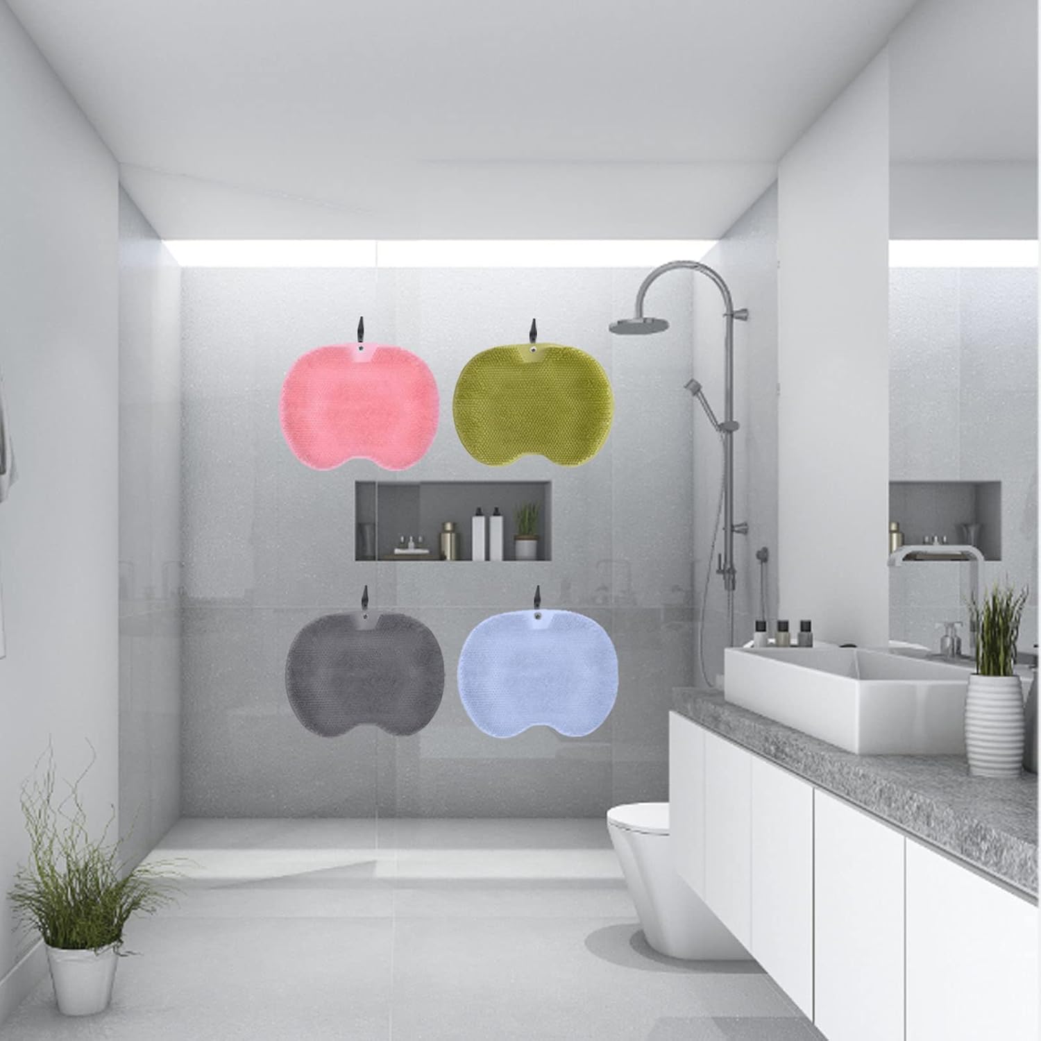 Non-slip Silicone Massage Mat, Shower Back Scrubber, Massage Mat with Non-slip Suction Cups, Exfoliating Bath V1237-ZY-203-2903