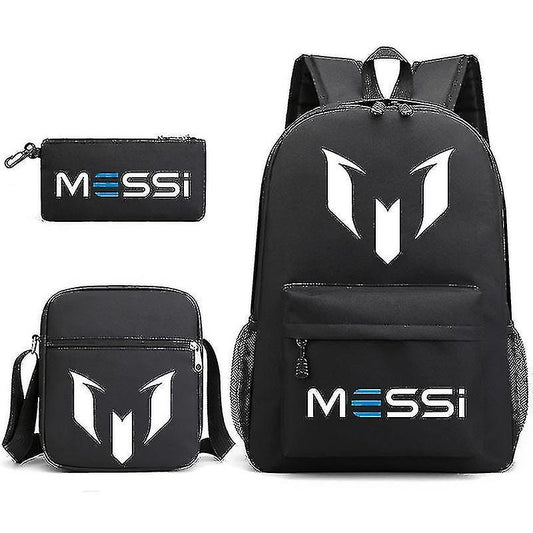 3pcs Football Messi Backpack Rucksack Women Men Travel Laptop Teenagers Molas Toes Sac Only Backpack- Perfet V1237-ZY-203-2904