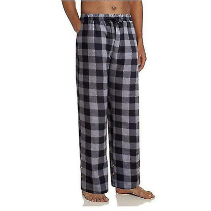 Men's Pajama Pants with Pockets, Soft Flannel Plaid Pajama Pants for Sleep M Gray V1237-ZY-203-2913