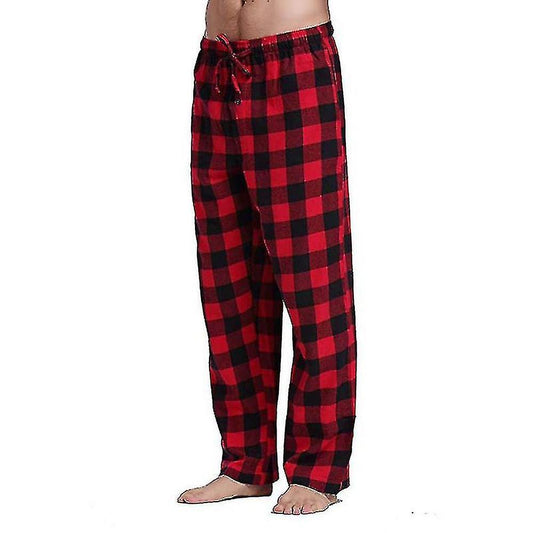 Men's Pajama Pants with Pockets, Soft Flannel Plaid Pajama Pants for Sleep M Gray V1237-ZY-203-2913
