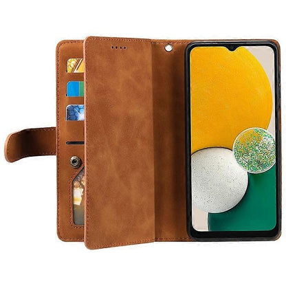 Compatible Case for Samsung Galaxy A26 5G PU Leather Phone Case with Zipper Wallet 9 Card Slots-Perfect Brown V1237-ZY-203-2938