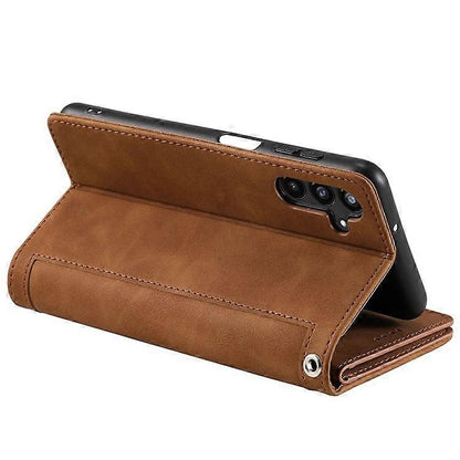 Compatible Case for Samsung Galaxy A26 5G PU Leather Phone Case with Zipper Wallet 9 Card Slots-Perfect Brown V1237-ZY-203-2938
