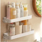 Set of 2 shower shelves, shower shelf without drilling, wall shelf with 6 removable hooks, for bathroom, V1237-ZY-203-2946