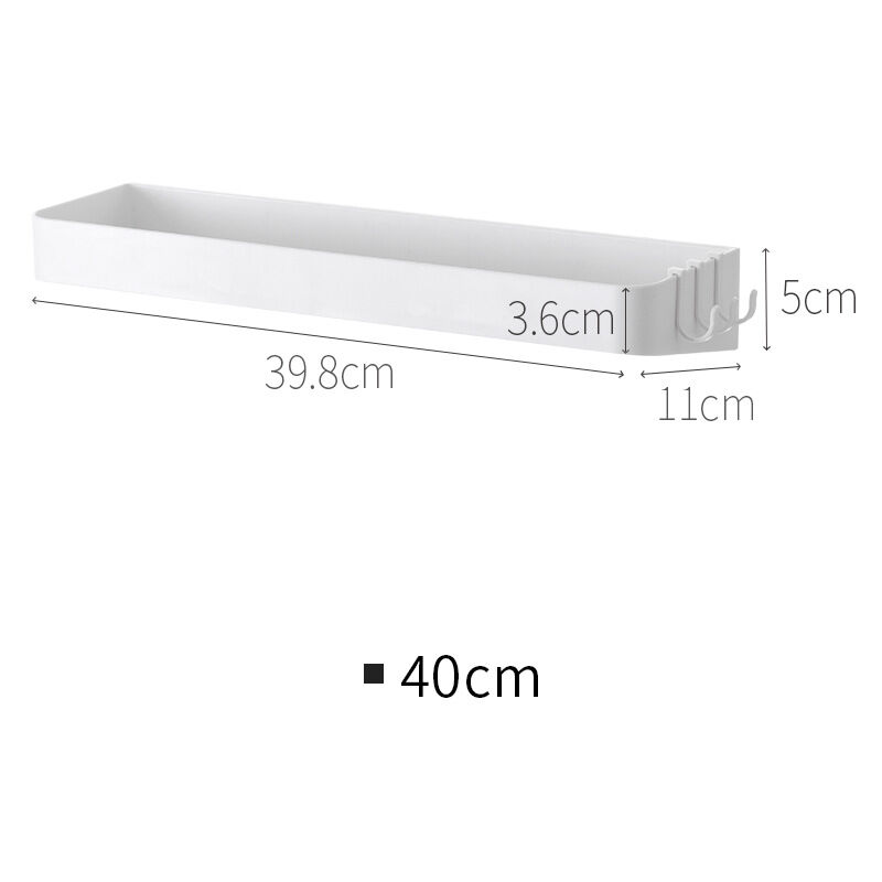 Set of 2 shower shelves, shower shelf without drilling, wall shelf with 6 removable hooks, for bathroom, V1237-ZY-203-2946