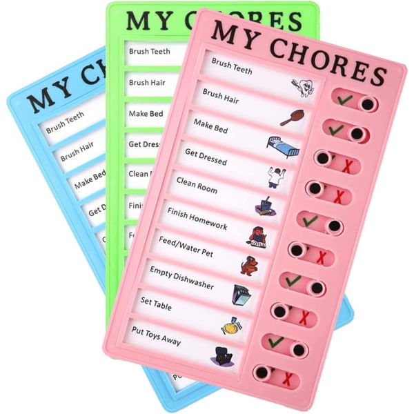 pcs checklist board - daily schedule to do list board memo - plastic chores chart with slider portable to do V1237-ZY-203-2964