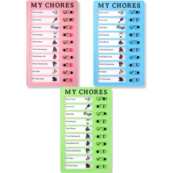 pcs checklist board - daily schedule to do list board memo - plastic chores chart with slider portable to do V1237-ZY-203-2964