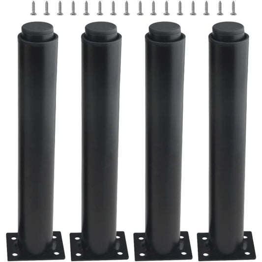(25-42 cm, black) Set of 4 sturdy adjustable metal furniture legs V1237-ZY-203-2998
